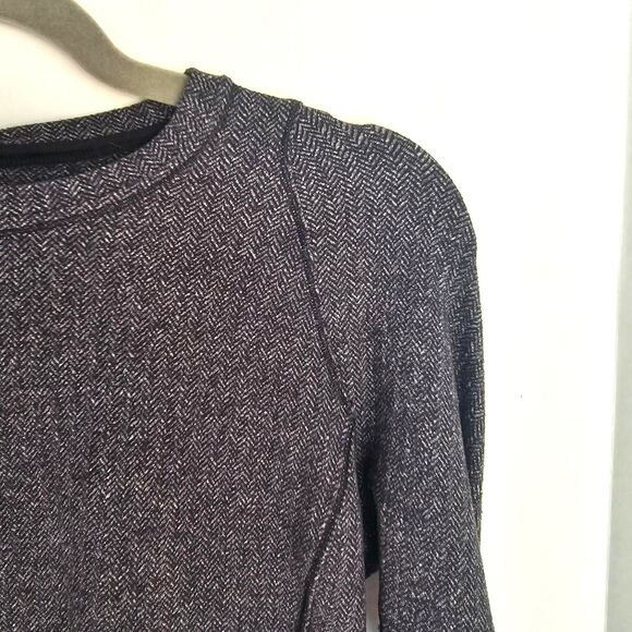 Lululemon Runderful Long Sleeve | Heathered Herringbone Black Rulu Top Sz 6- EUC - Picture 8 of 12
